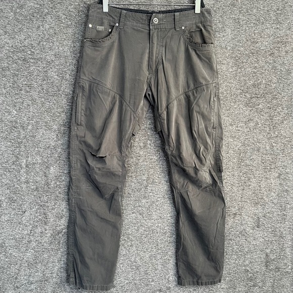 Kuhl Konfidant Air Mens Hiking Pants Outdoor Work Utility Gray‎ Distressed 34x32 - Picture 1 of 12